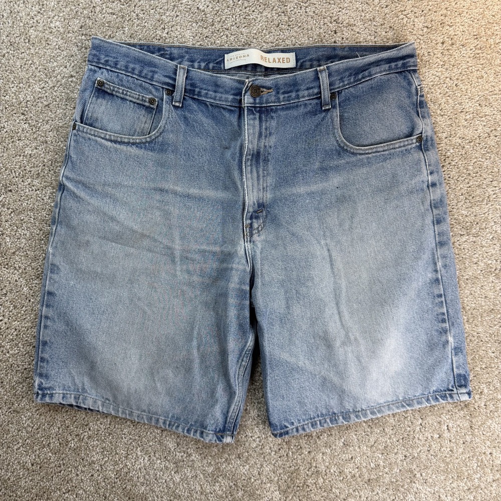 Y2K Arizona Jean Baggy Denim Shorts Mens 38 Blue Relaxed Jorts Casual Summer